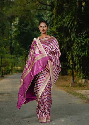 Magenta Katan Silk Saree