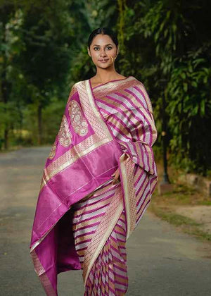 Magenta Katan Silk Saree