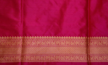 Rani Pink Katan Pure Silk Saree - Panaya 