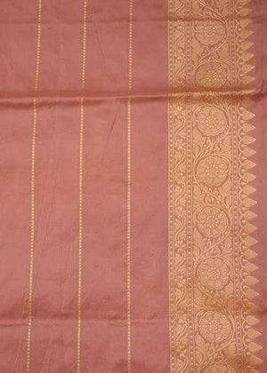 Light Pink Katan Silk Saree — Kadwa Stripe