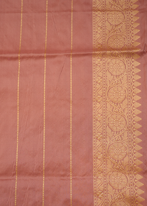 Light Pink Katan Silk Saree — Kadwa Stripe