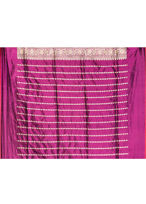 Wine Katan Silk Saree — Kadwa Booti