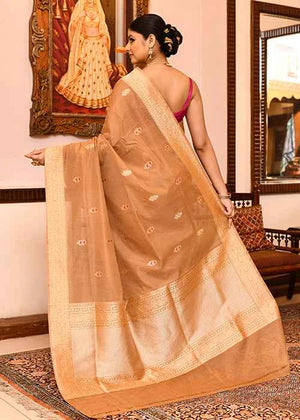 Almond Kora Silk Saree — Kadwa Meena Booti