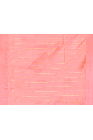 Lemon Pink Katan Silk Saree — Kadwa Boota