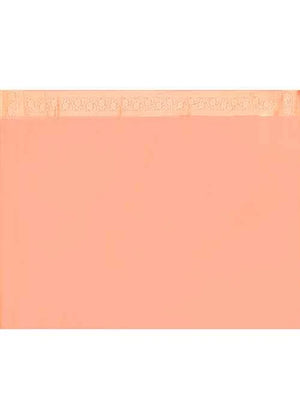 Orange Peach Katan Silk Saree — Cut Work Booti
