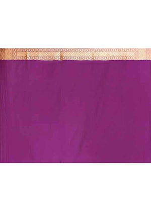 Dark Purple Katan Silk Saree — Cut Work Booti