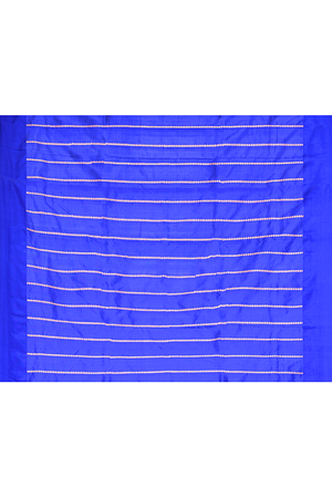 Maroon Blue Katan Silk Saree — Kadwa Mango Booti
