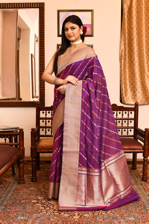 Maroon Katan Silk Saree — Tanchui Meena Jaal