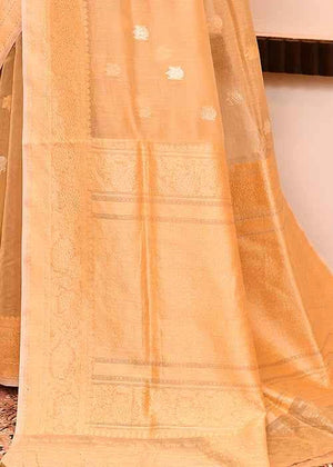 Gold Kora Silk Saree — Kadwa Booti
