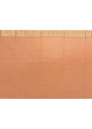 Brown Kora Silk Saree — Kadwa Mango Booti