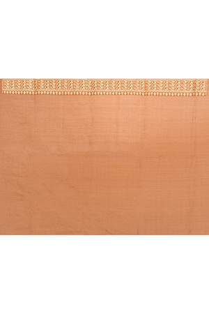 Brown Kora Silk Saree — Kadwa Mango Booti
