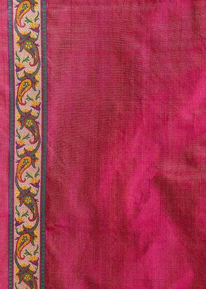 Hot Pink Katan Silk Saree — Tanchui Meena Jaal