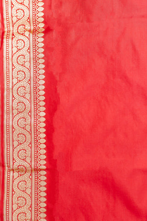 Red Katan Silk Saree — Kadwa Booti