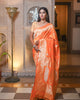 Orange Handwoven Kadwa Katan Silk Saree