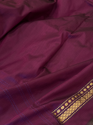 Wine Katan Silk Saree — Kadwa Plain Konia