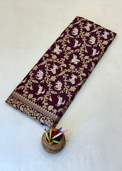 Maroon Katan Silk Saree