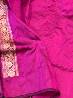 Magenta Katan Silk Saree — Kadwa Booti
