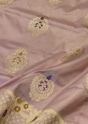 Light Pink Katan Silk Saree — Kadwa Booti