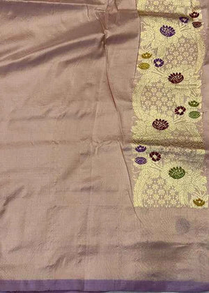 Light Pink Katan Silk Saree — Kadwa Booti