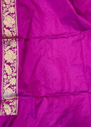 Magenta Katan Silk Saree — Kadwa Booti