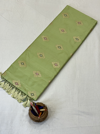 Light Green Katan Silk Saree — Kadwa Booti