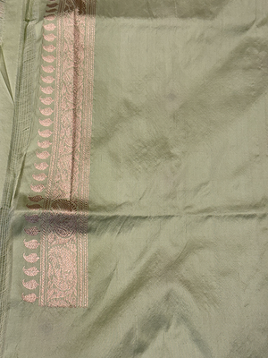 Light Green Katan Silk Saree — Kadwa Booti