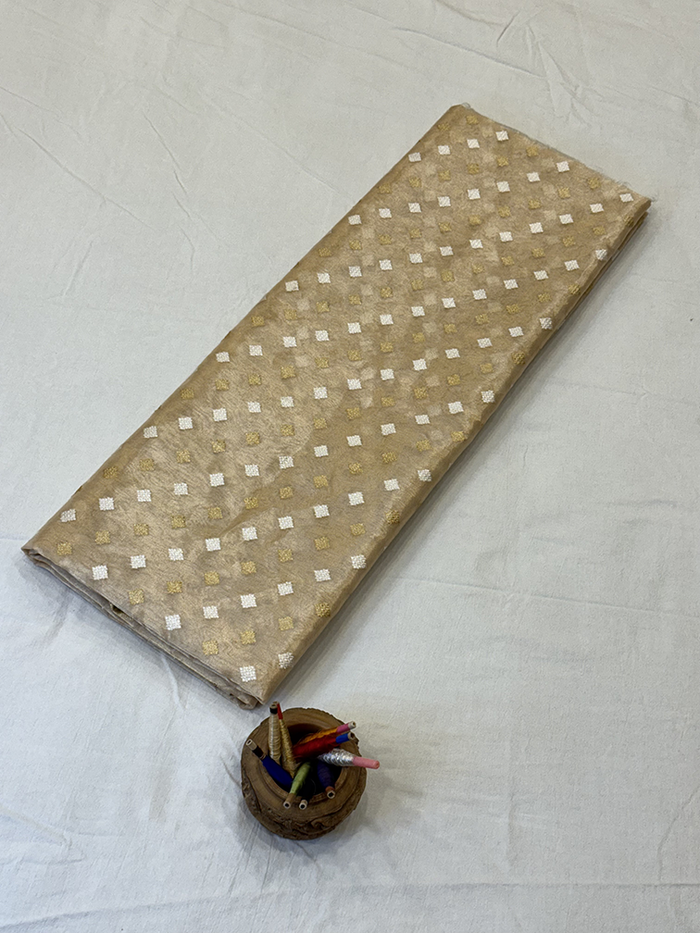 Golden Tissue Silk Saree with Kadwa Booti weave
