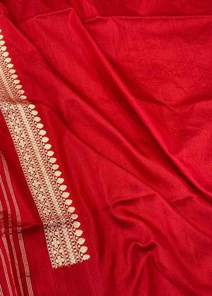 Maroon Katan Silk Saree — Kadwa Boota
