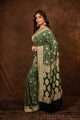 Green Saree Georgette Silk Bandhani