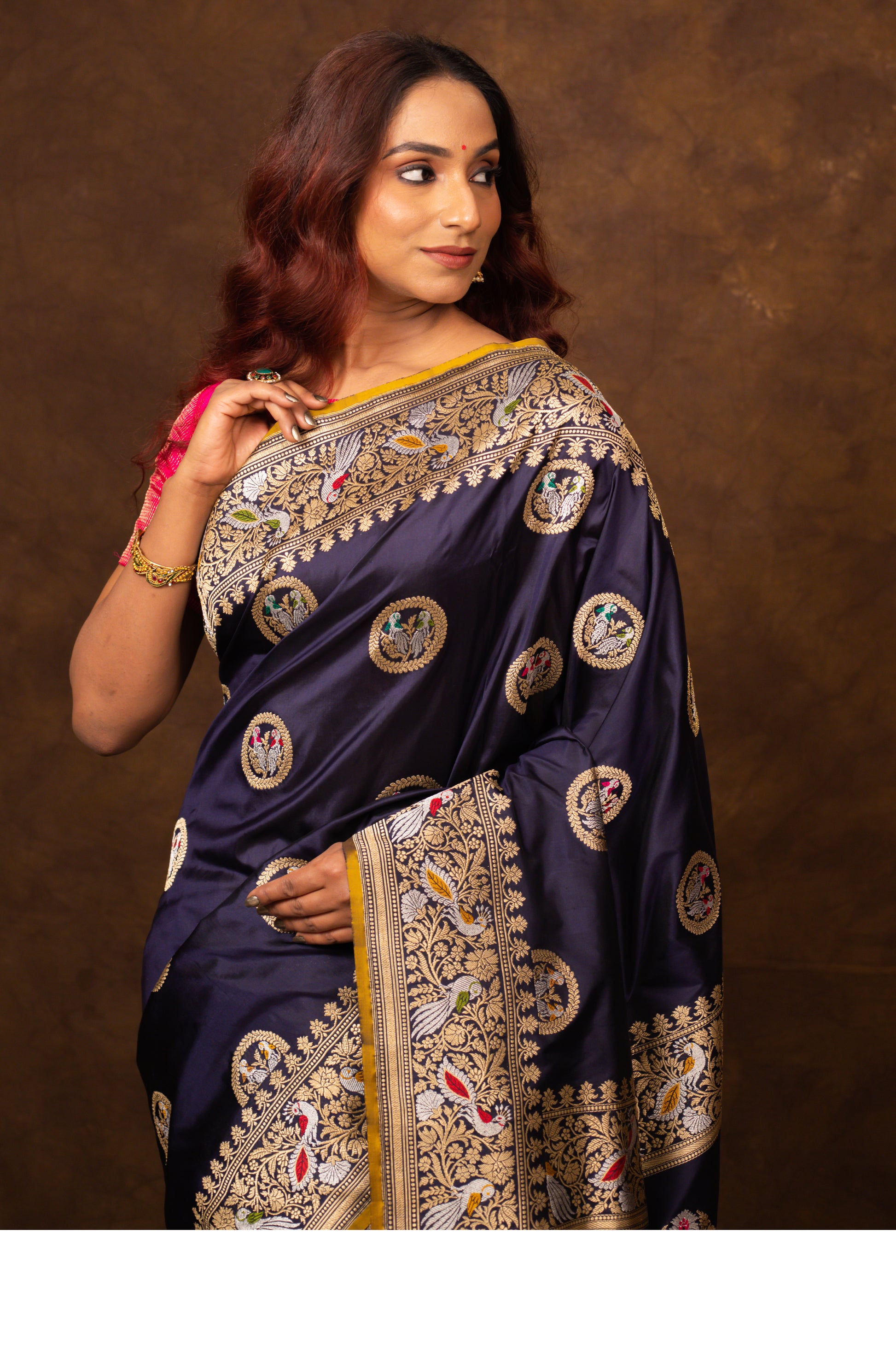 Blue Saree Katan Silk Handwoven