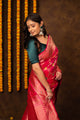 Rani Pink Saree Katan Silk Handwoven