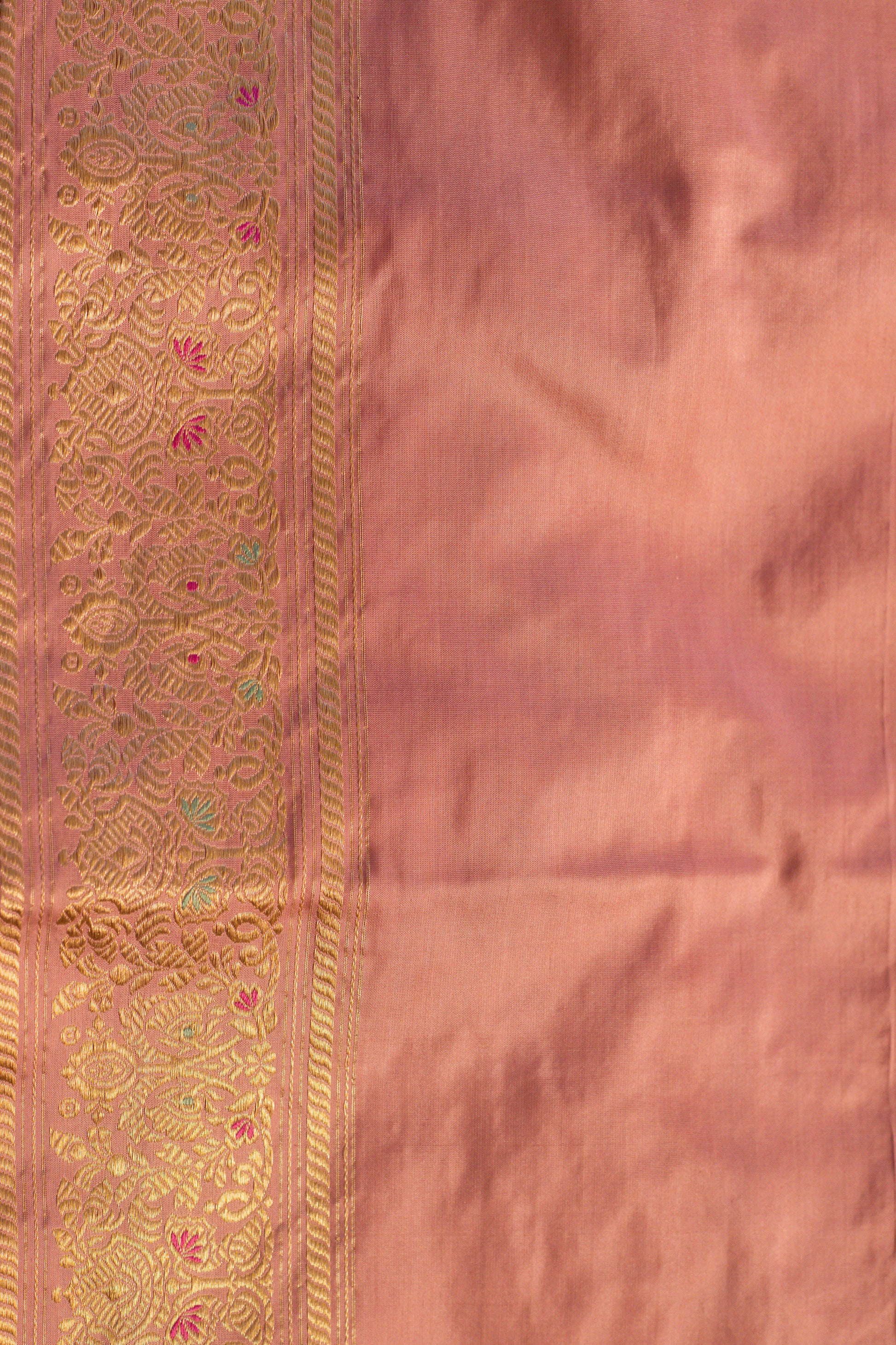 Peach Saree Katan Silk Handwoven
