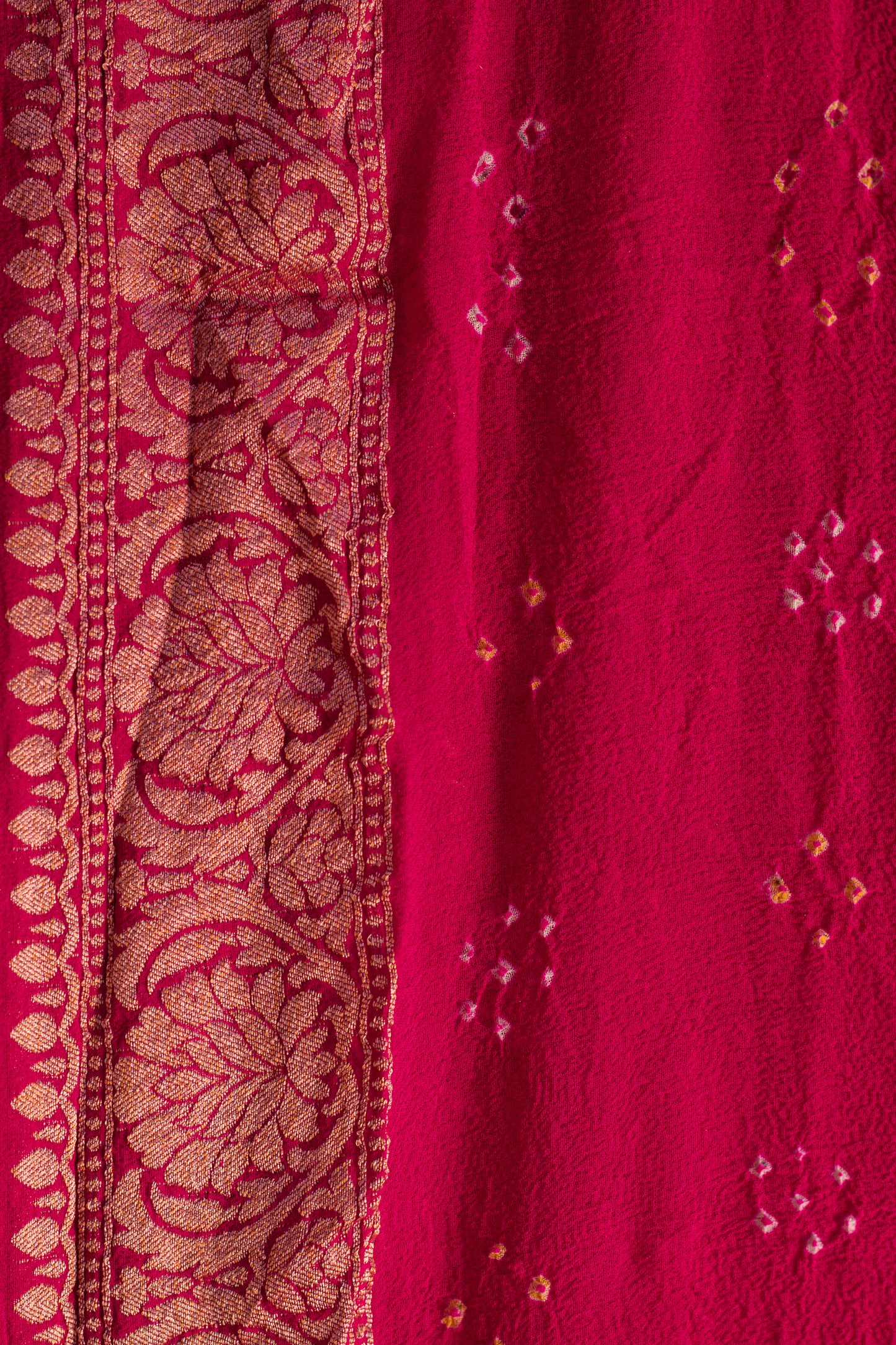 Red Saree Georgette Silk Bandhani