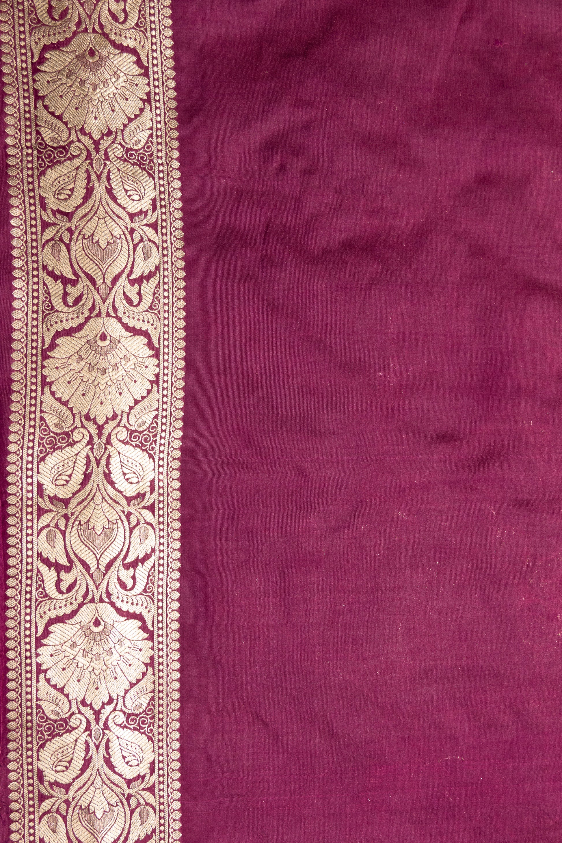 Purple Handwoven Cutwork Katan Silk Saree