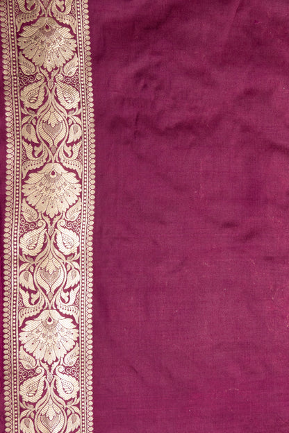 Purple Handwoven Cutwork Katan Silk Saree - Panaya 