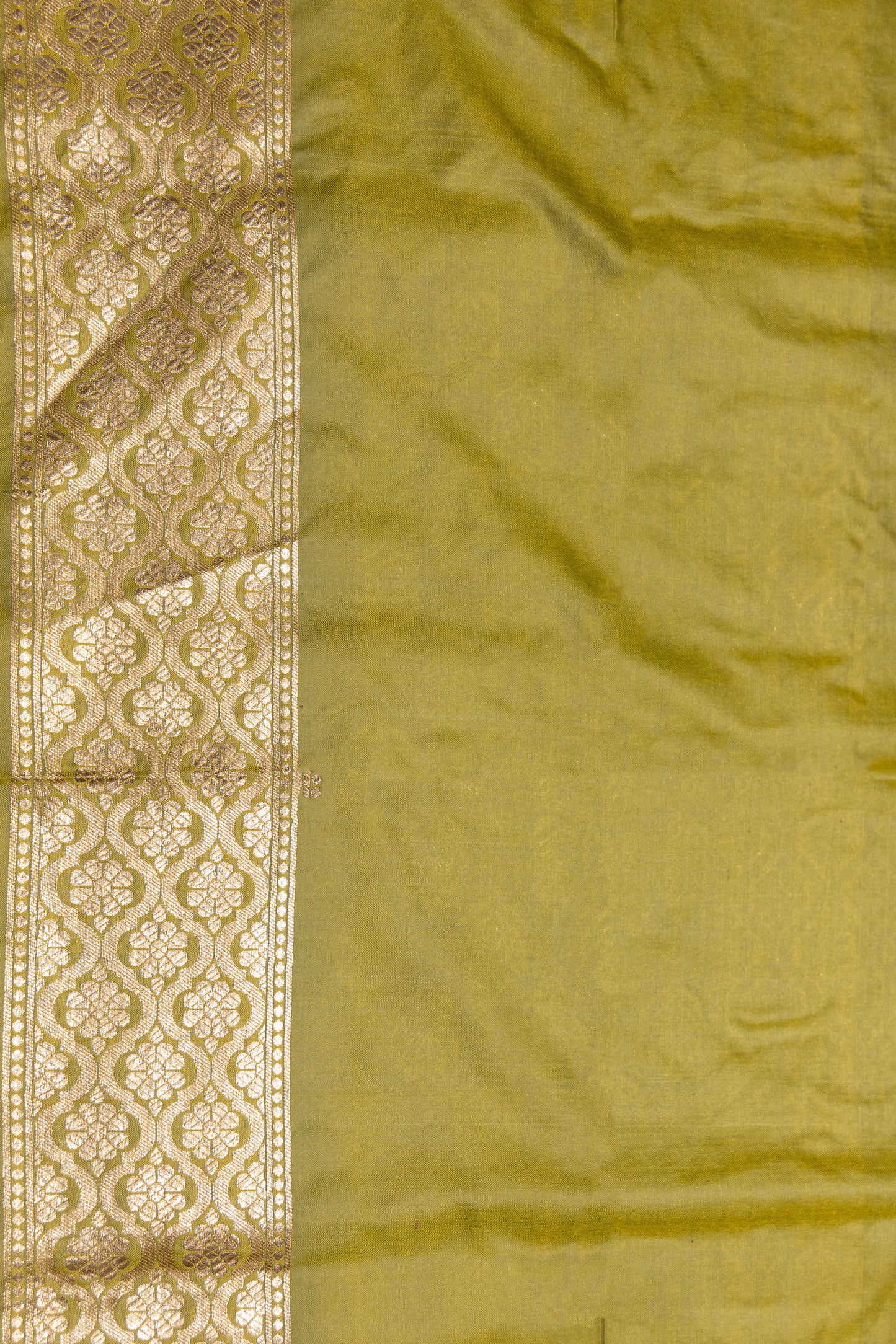 Pista Green Handwoven Cutwork Katan Silk Saree - Panaya 