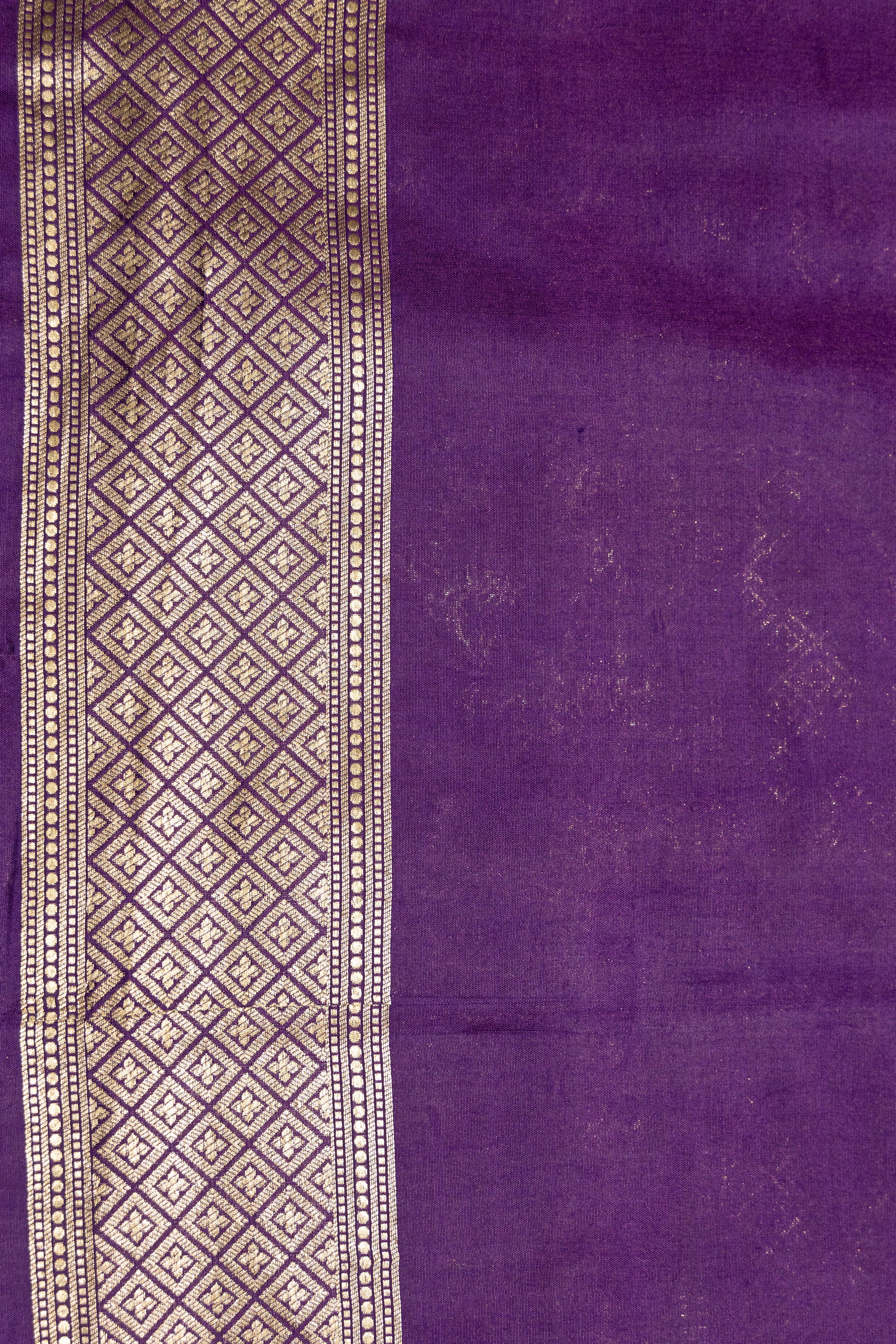 Purple Handwoven Brocade Katan Silk Saree