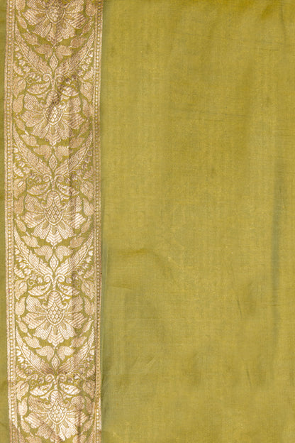 Pista Green Handwoven Cutwork Katan Silk Saree