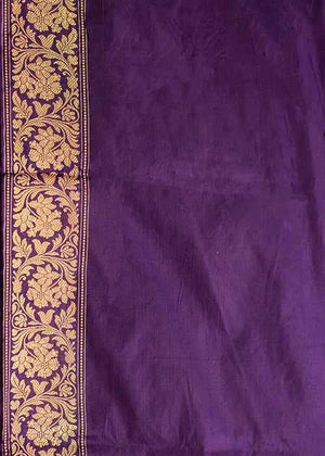 Purple Katan Silk Saree — Kadwa Jaal