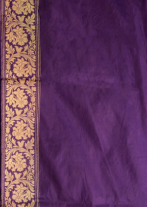 Purple Katan Silk Saree — Kadwa Jaal