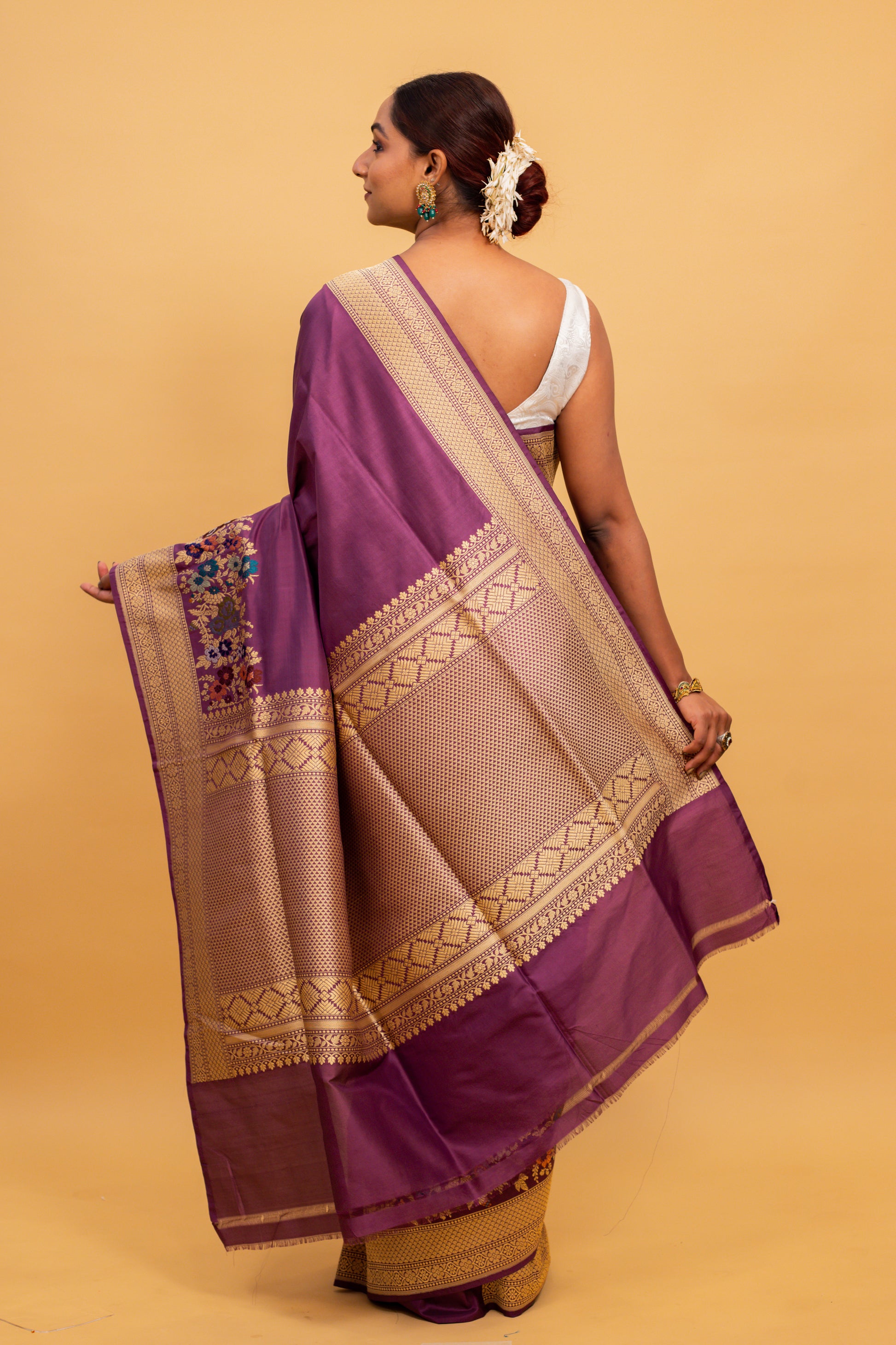 Magenta Saree Katan Silk Handwoven