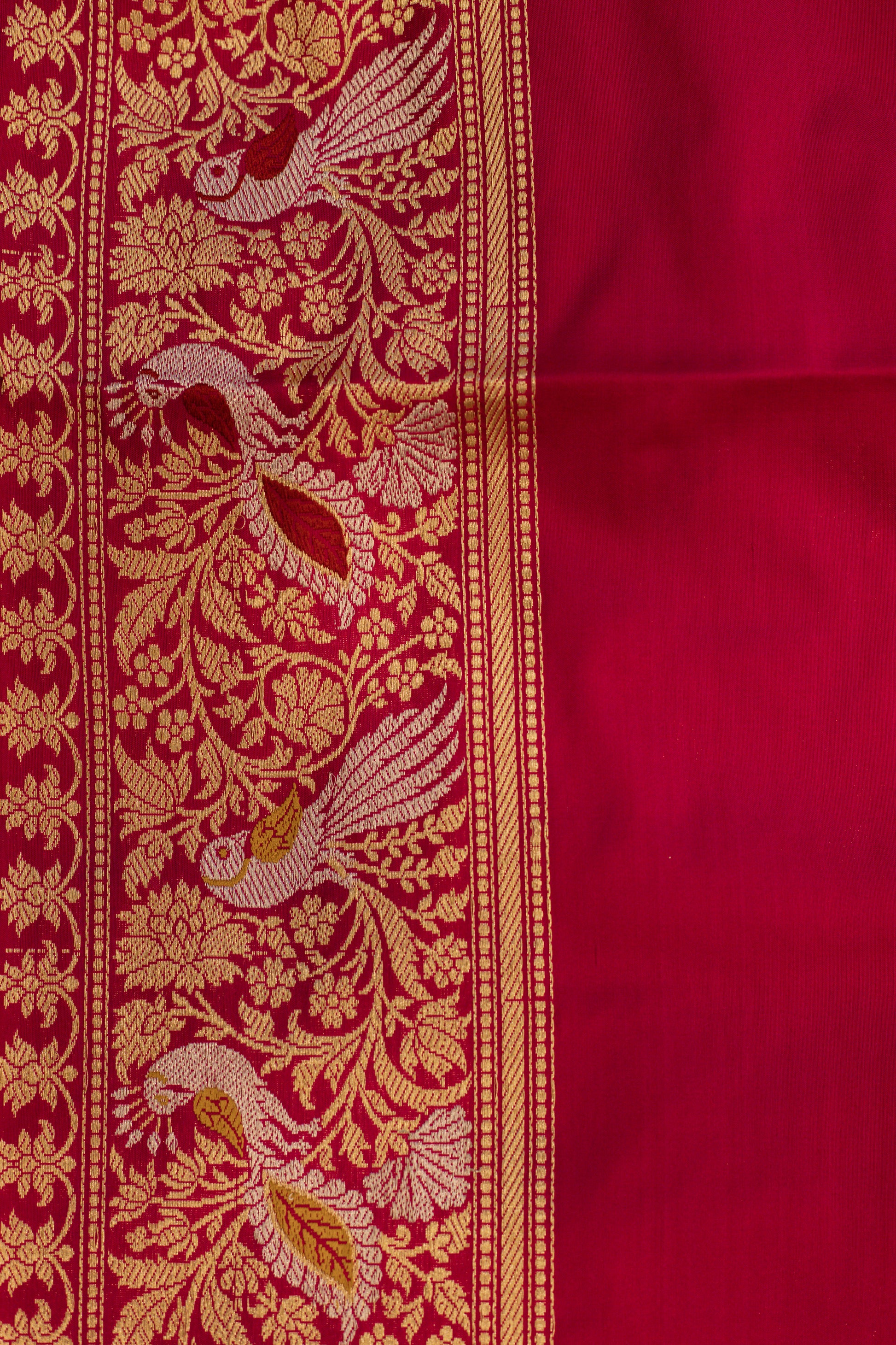 Rani Pink Saree Katan Silk Handwoven