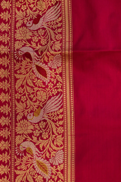 Rani Pink Saree Katan Silk Handwoven - Panaya 