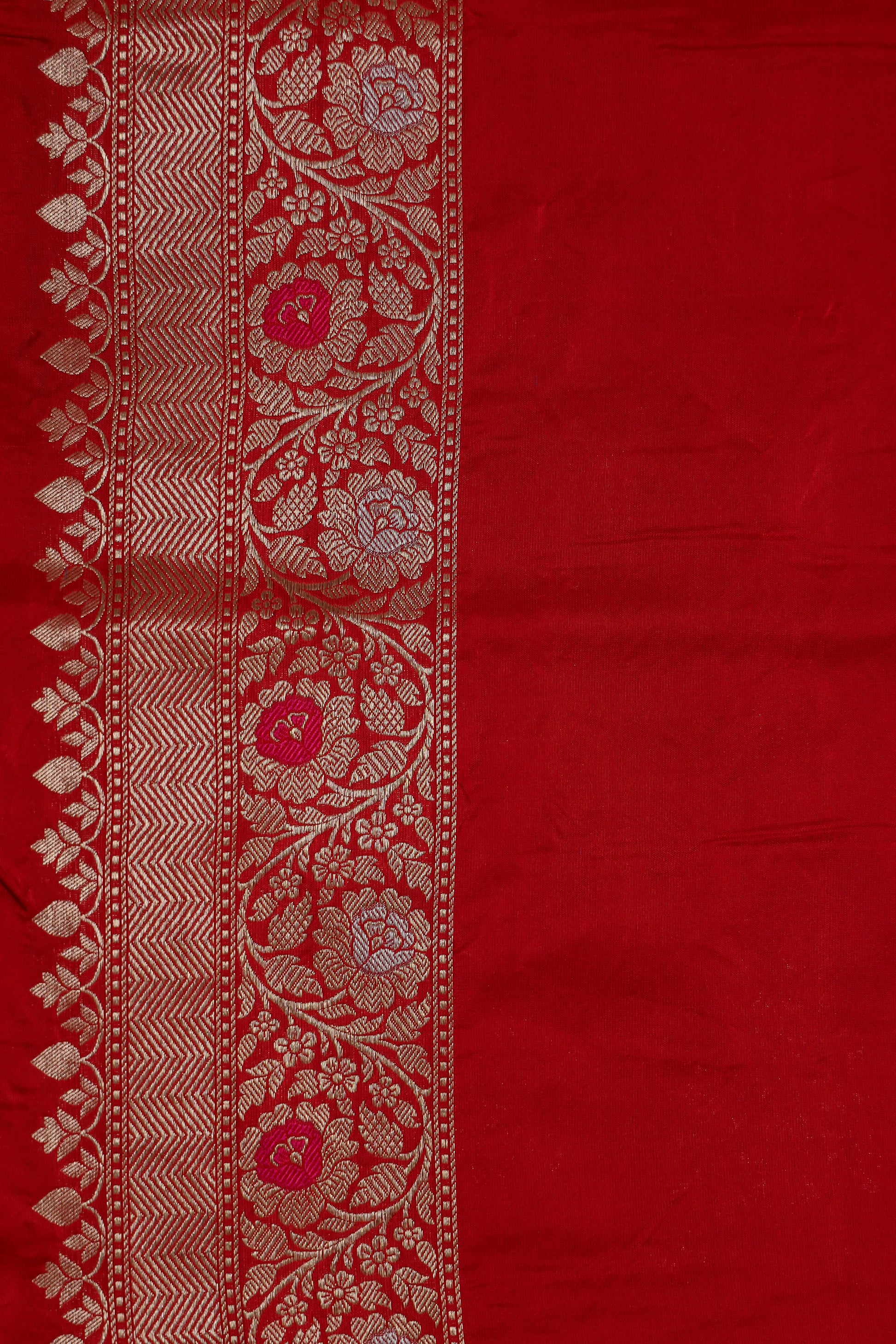 Red Katan Pure Silk Cutwork Saree