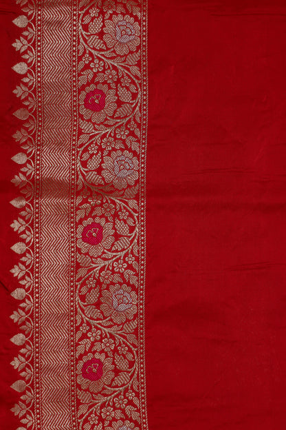 Red Katan Pure Silk Cutwork Saree