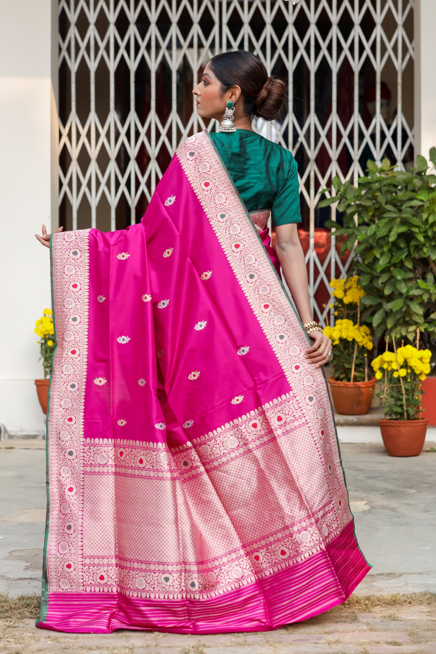 Magenta Katan Pure Silk Kadwa Saree - Panaya 