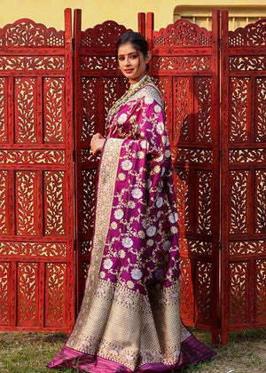 Wine Katan Silk Saree — Kadwa