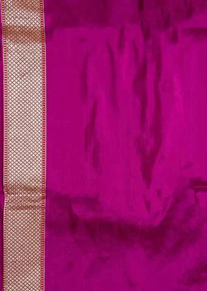 Magenta Katan Silk Saree — Kadwa Boota