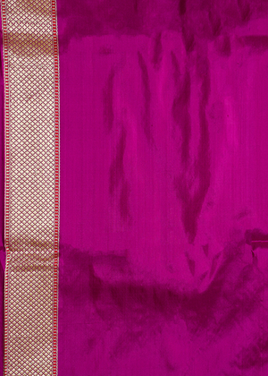 Magenta Katan Silk Saree — Kadwa Boota