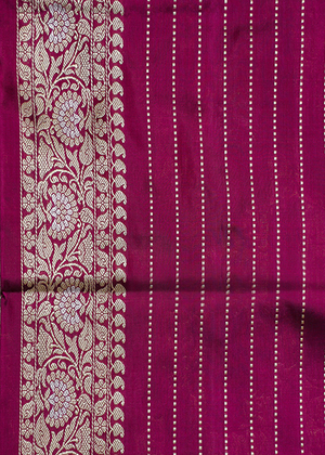 Deep Wine Katan Silk Saree — Kadwa Jaal